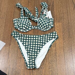 Green Checkered Bikini Set